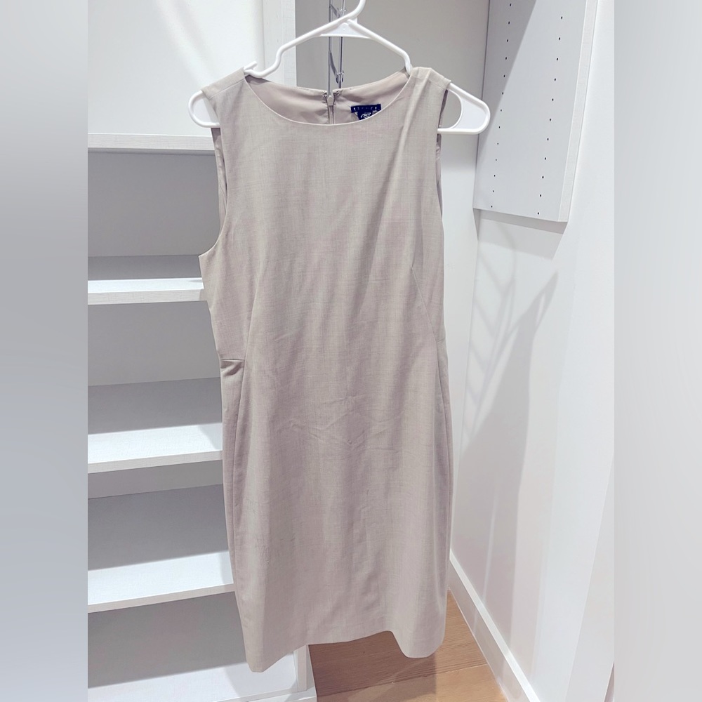 Theory stretch shift dress with stretch - linen-look suiting fabric